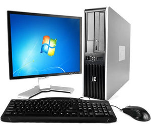 HP Compaq SFF PC HP Desktop Computer Windows 7 Core 2 Duo Processor 17" LCD Monitor Keyboard Mouse