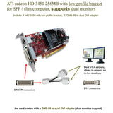 ATI Radeon HD 3450 DMS-59 Dual Monitor Video Card DVI Splitter Cable