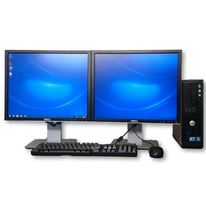 Dell OptiPlex 780 Desktop Computer C2D 2.93 GHz, 8GB RAM, 160GB HDD, Windows 10 Pro 64 Bit, Dual 19" Monitor Set