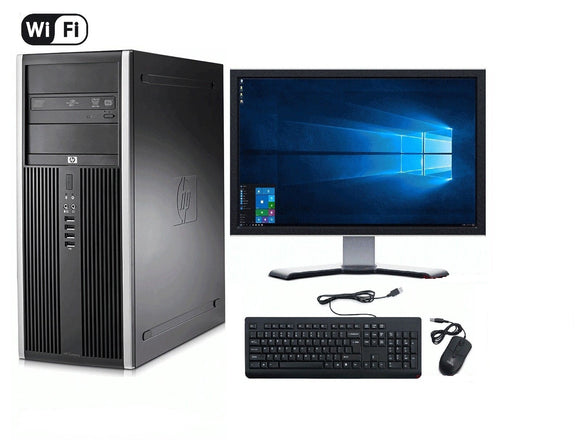 CLEARANCE!! Fast HP Tower Desktop Computer Core 2 Duo WIN 7 PRO + 19
